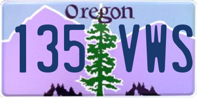OR license plate 135VWS