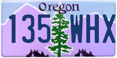 OR license plate 135WHX