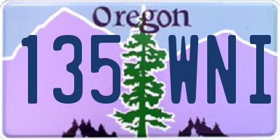 OR license plate 135WNI