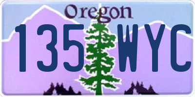 OR license plate 135WYC