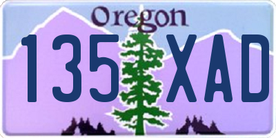 OR license plate 135XAD