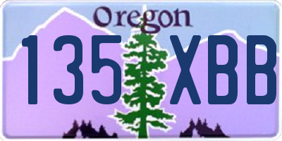 OR license plate 135XBB