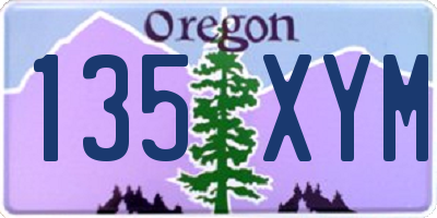 OR license plate 135XYM