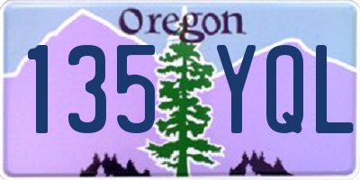 OR license plate 135YQL