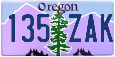 OR license plate 135ZAK
