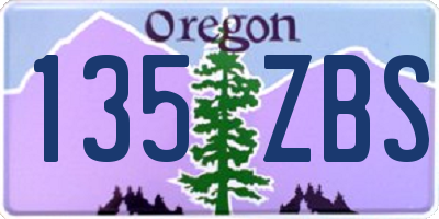 OR license plate 135ZBS