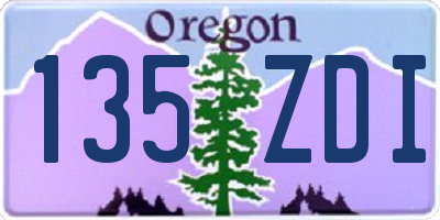 OR license plate 135ZDI