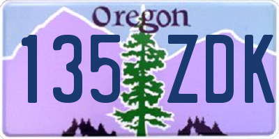 OR license plate 135ZDK