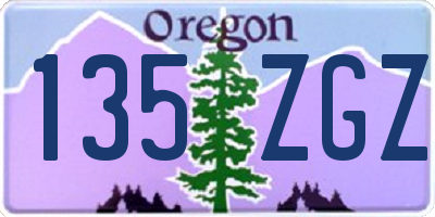 OR license plate 135ZGZ