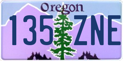 OR license plate 135ZNE