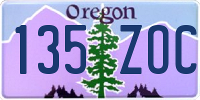 OR license plate 135ZOC