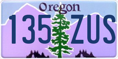 OR license plate 135ZUS