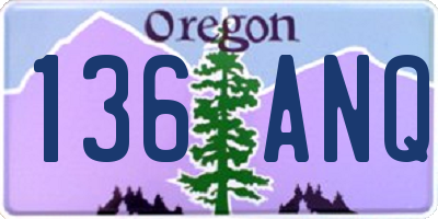 OR license plate 136ANQ
