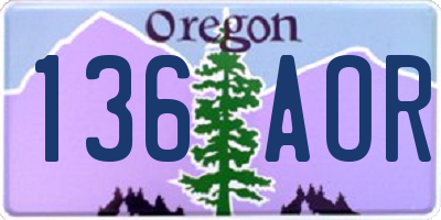 OR license plate 136AOR