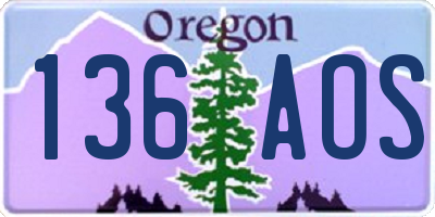 OR license plate 136AOS