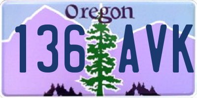 OR license plate 136AVK