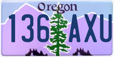 OR license plate 136AXU
