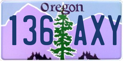 OR license plate 136AXY
