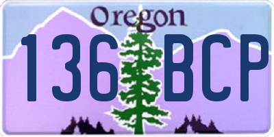 OR license plate 136BCP