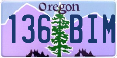 OR license plate 136BIM