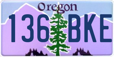 OR license plate 136BKE