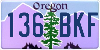 OR license plate 136BKF