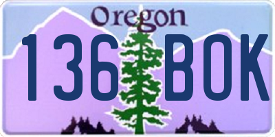 OR license plate 136BOK