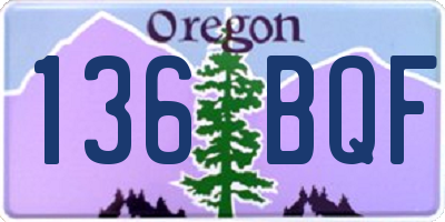 OR license plate 136BQF