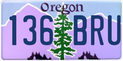 OR license plate 136BRU