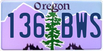 OR license plate 136BWS