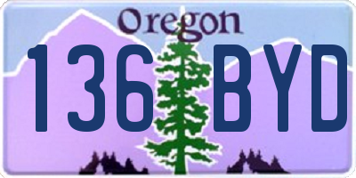 OR license plate 136BYD