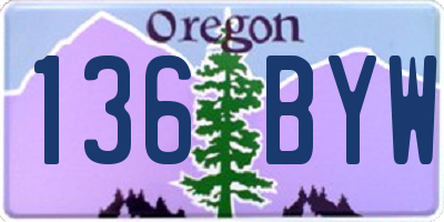 OR license plate 136BYW
