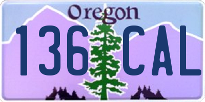 OR license plate 136CAL