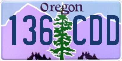 OR license plate 136CDD
