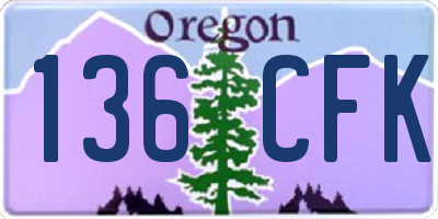 OR license plate 136CFK