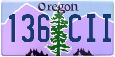OR license plate 136CII