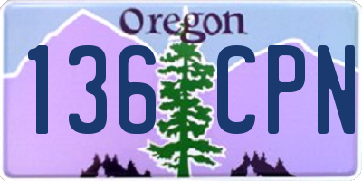 OR license plate 136CPN