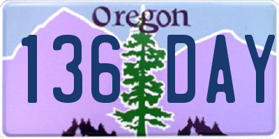 OR license plate 136DAY