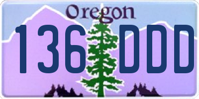 OR license plate 136DDD