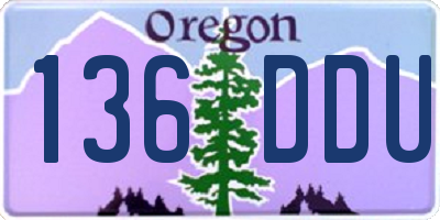 OR license plate 136DDU