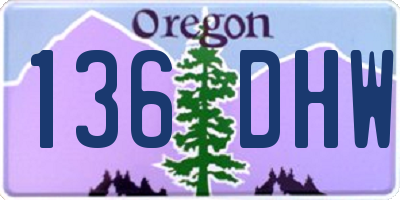 OR license plate 136DHW