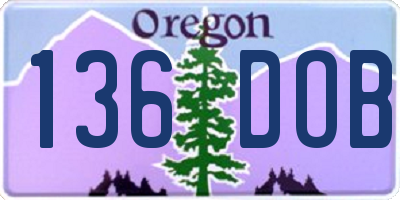 OR license plate 136DOB