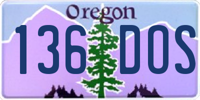 OR license plate 136DOS