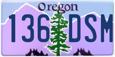 OR license plate 136DSM