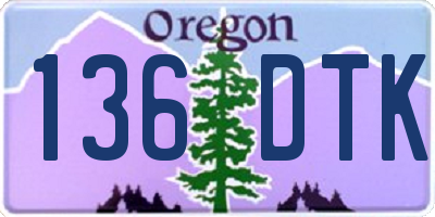 OR license plate 136DTK