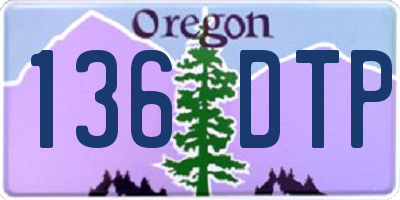 OR license plate 136DTP