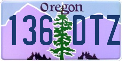 OR license plate 136DTZ
