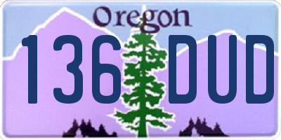 OR license plate 136DUD