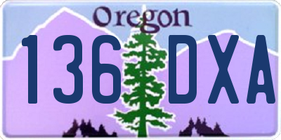 OR license plate 136DXA