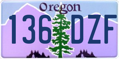 OR license plate 136DZF